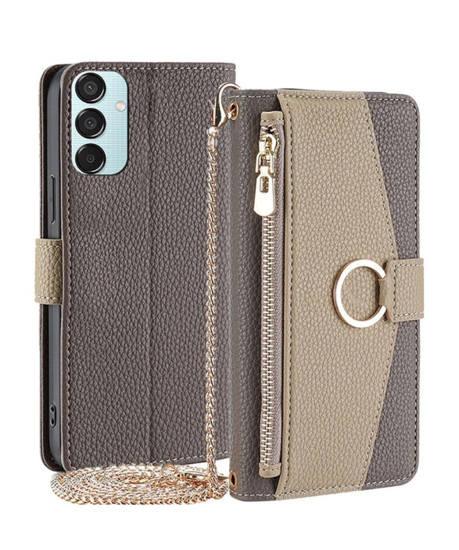 Étui Samsung Galaxy M15 5G portefeuille avec chaîne