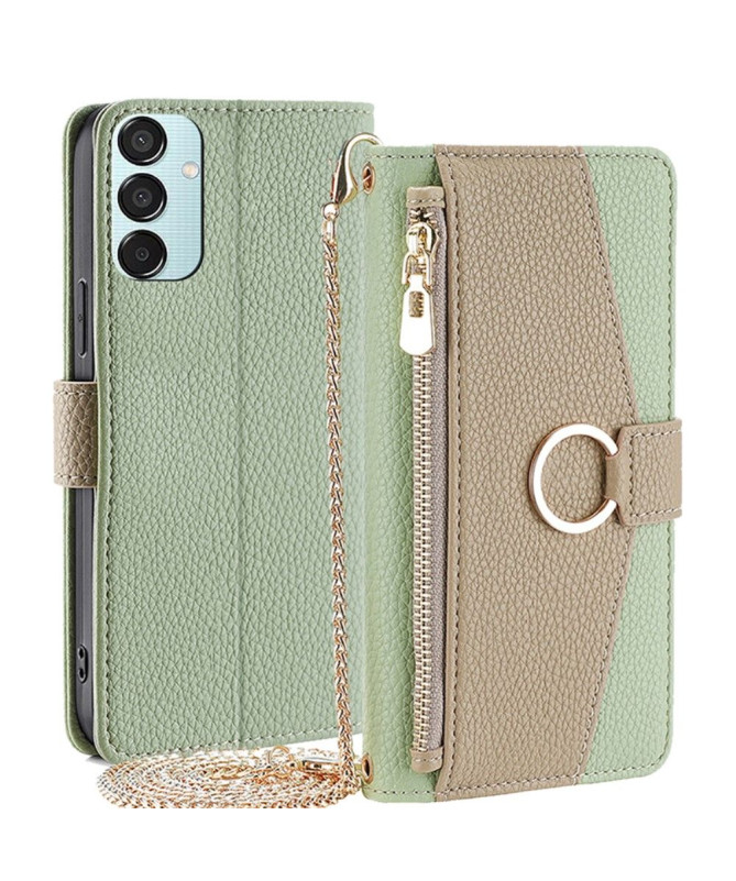 Étui Samsung Galaxy M15 5G portefeuille avec chaîne