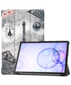 Samsung Galaxy Tab S6 - Coque avec rabat intelligent Tour Eiffel rétro