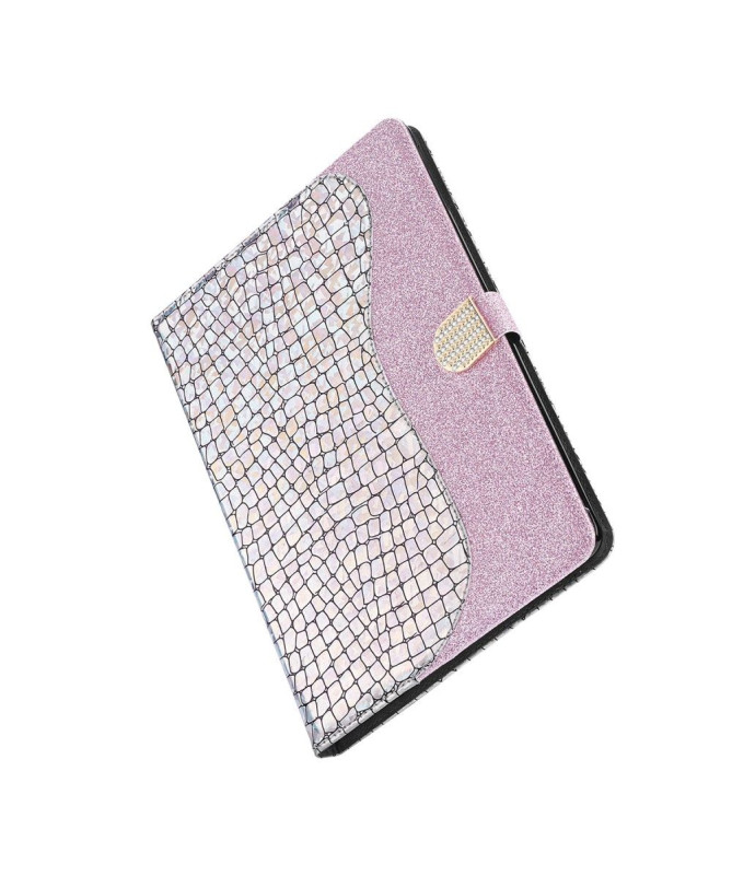 Housse Samsung Galaxy Tab S6 Glamour effet croco paillettes