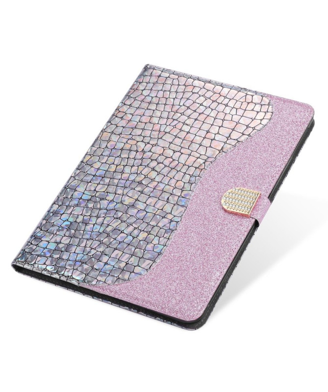 Housse Samsung Galaxy Tab S6 Glamour effet croco paillettes