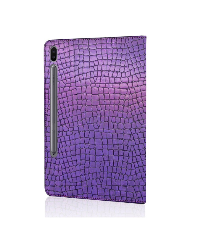 Housse Samsung Galaxy Tab S6 Glamour effet croco paillettes