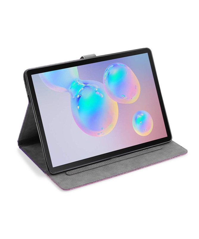 Housse Samsung Galaxy Tab S6 Glamour effet croco paillettes
