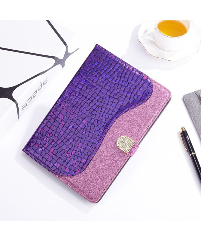 Housse Samsung Galaxy Tab S6 Glamour effet croco paillettes