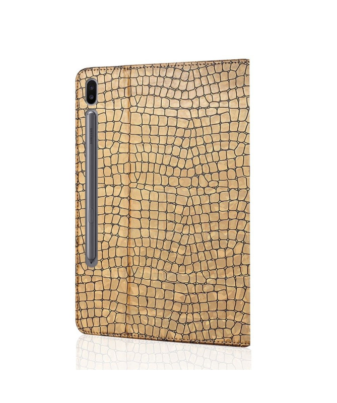 Housse Samsung Galaxy Tab S6 Glamour effet croco paillettes