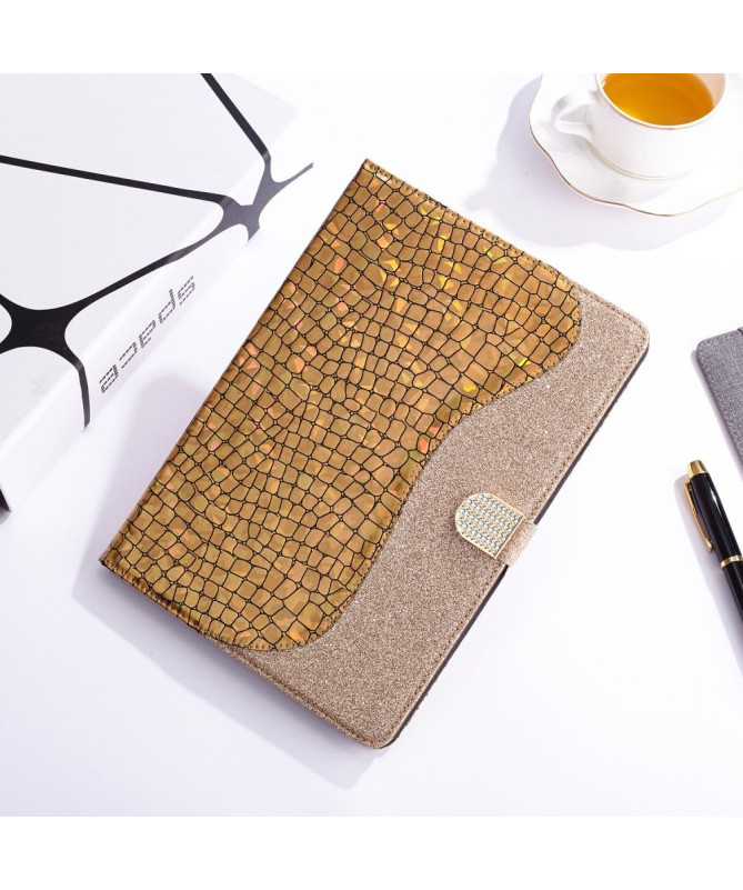 Housse Samsung Galaxy Tab S6 Glamour effet croco paillettes