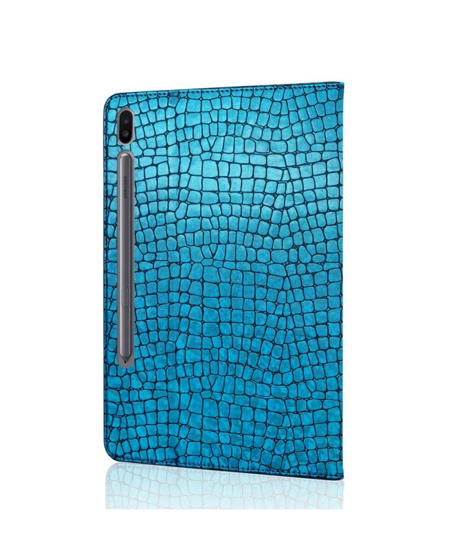 Housse Samsung Galaxy Tab S6 Glamour effet croco paillettes