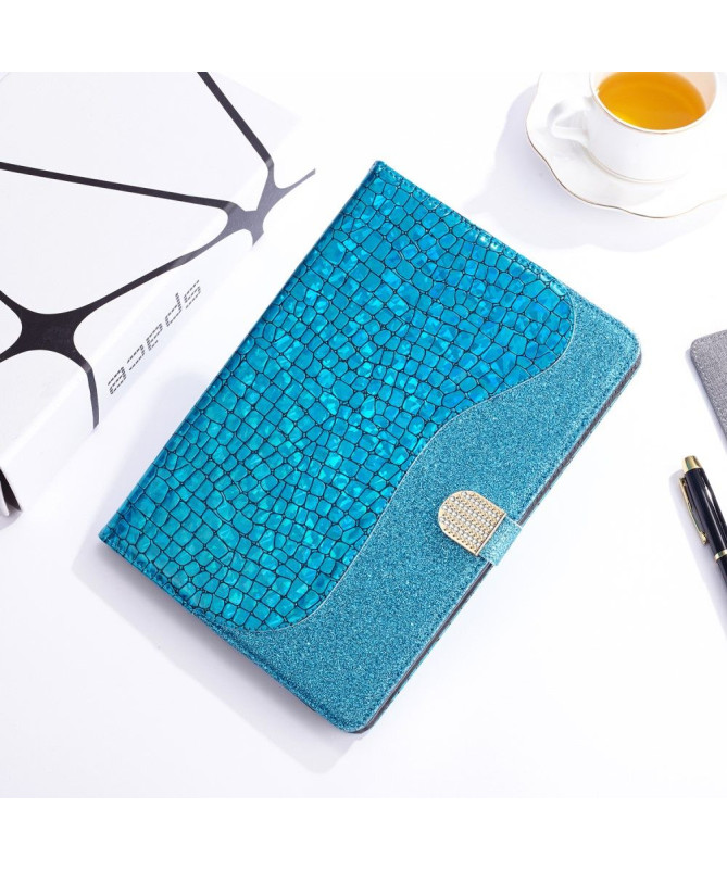 Housse Samsung Galaxy Tab S6 Glamour effet croco paillettes