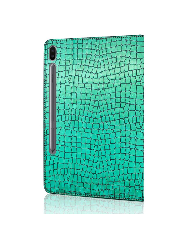 Housse Samsung Galaxy Tab S6 Glamour effet croco paillettes