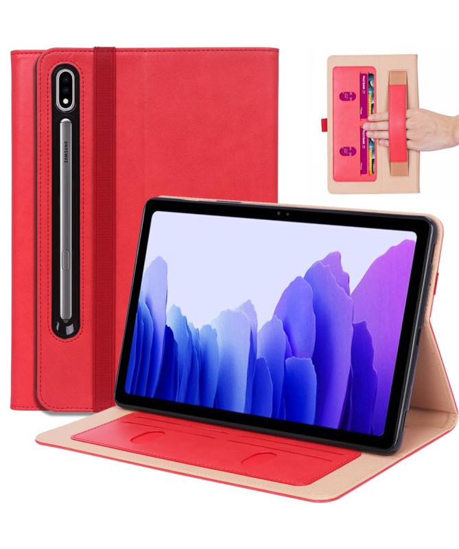 Housse Samsung Galaxy Tab S7 Plus simili cuir avec anse