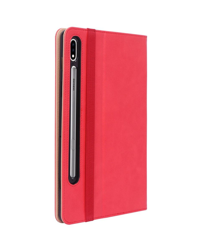 Housse Samsung Galaxy Tab S7 Plus simili cuir avec anse