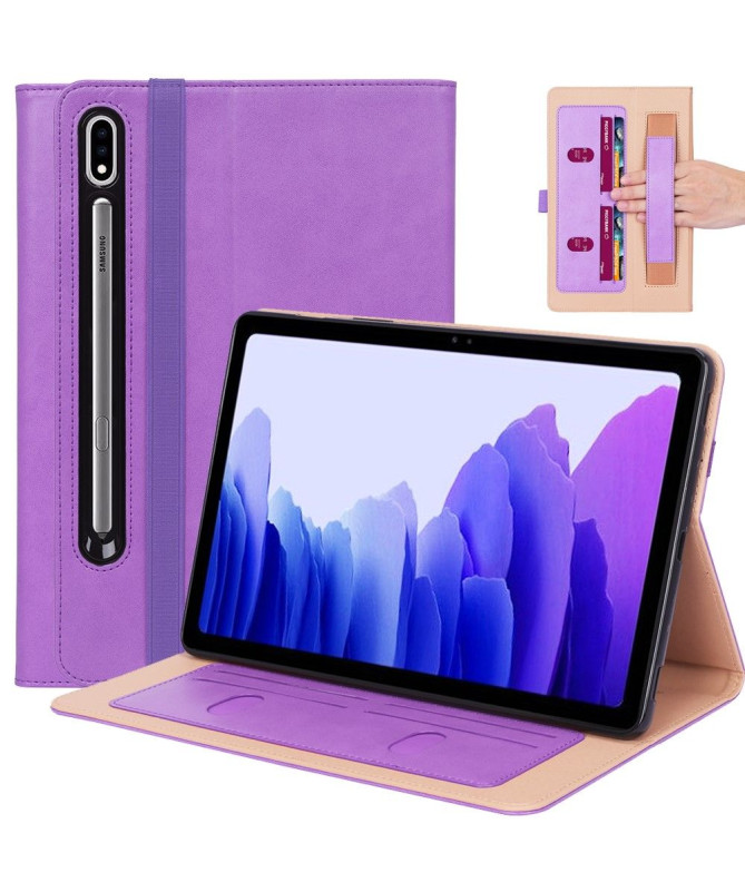 Housse Samsung Galaxy Tab S7 Plus simili cuir avec anse