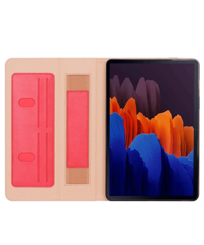 Housse Samsung Galaxy Tab S7 FE simili cuir avec anse