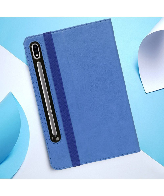 Housse Samsung Galaxy Tab S7 FE simili cuir avec anse