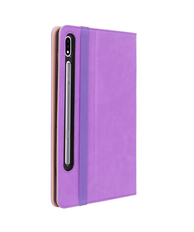 Housse Samsung Galaxy Tab S7 FE simili cuir avec anse