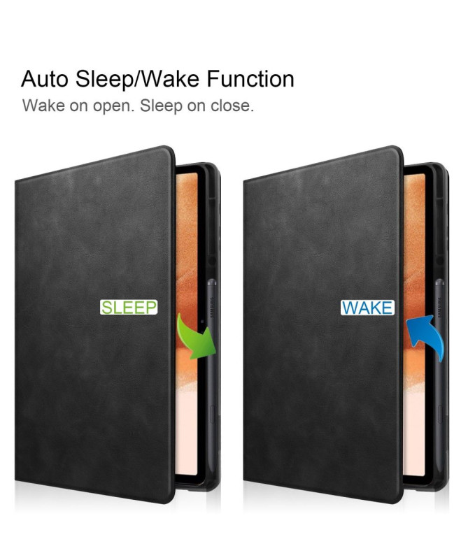 Housse Samsung Galaxy Tab S7 FE simili cuir rétro