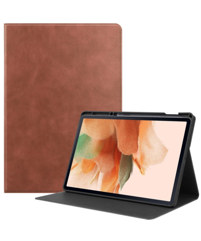 Housse Samsung Galaxy Tab S7 FE simili cuir rétro