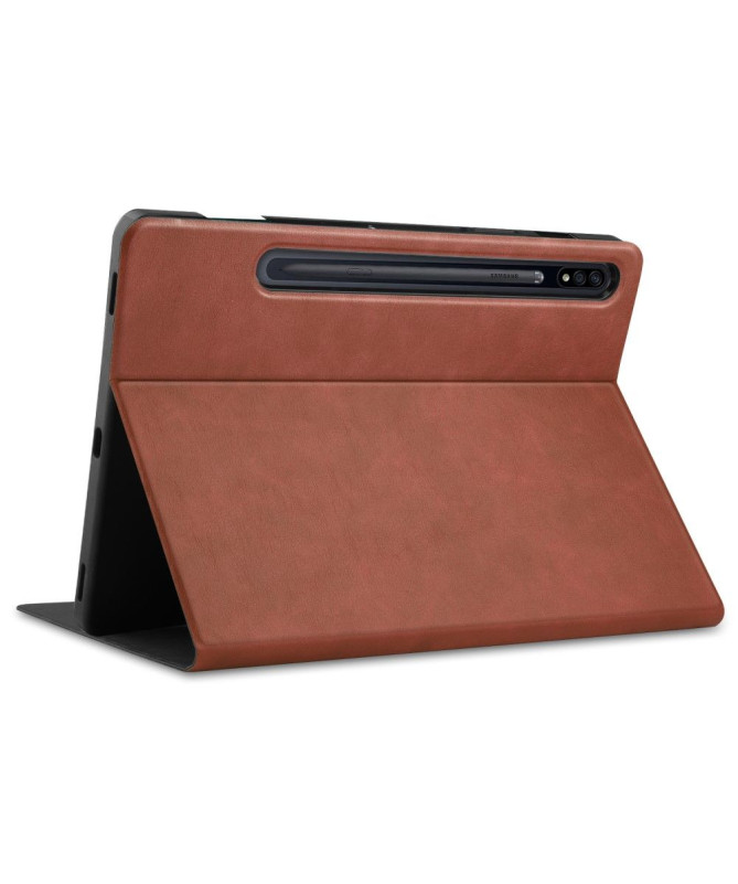 Housse Samsung Galaxy Tab S7 FE simili cuir rétro