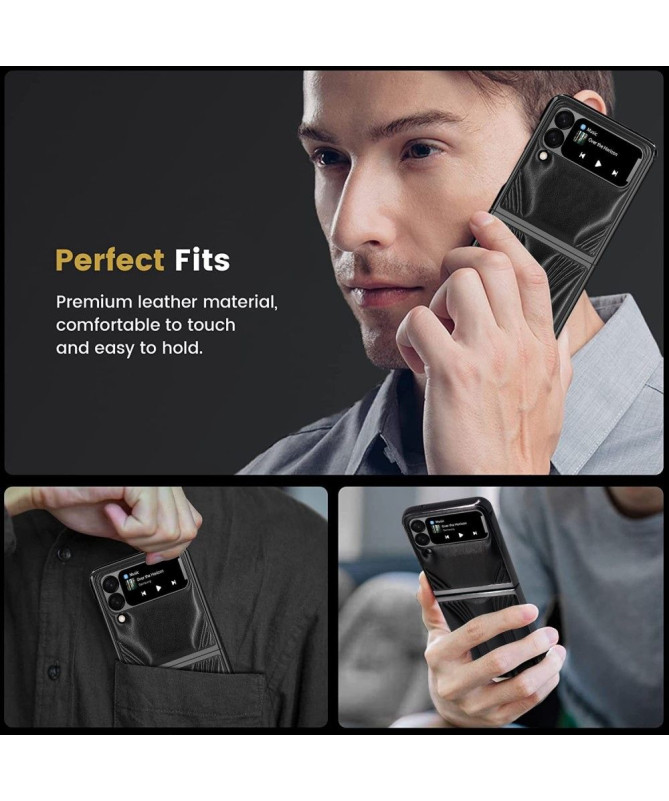 Coque Samsung Galaxy Z Flip 3 5G DeLuxe Effet Cuir Vintage