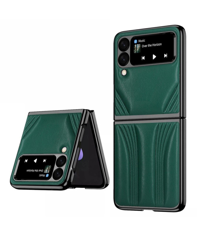 Coque Samsung Galaxy Z Flip 3 5G DeLuxe Effet Cuir Vintage