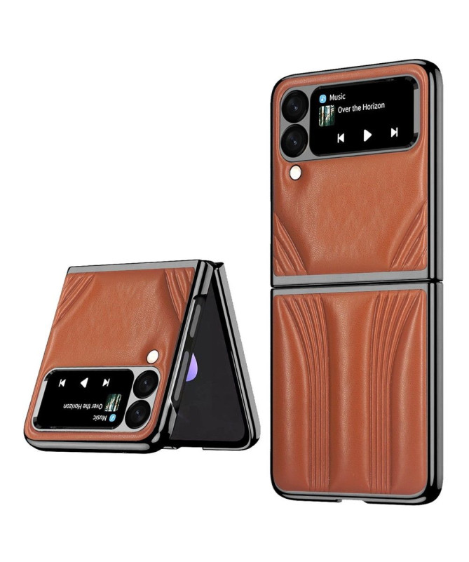 Coque Samsung Galaxy Z Flip 3 5G DeLuxe Effet Cuir Vintage