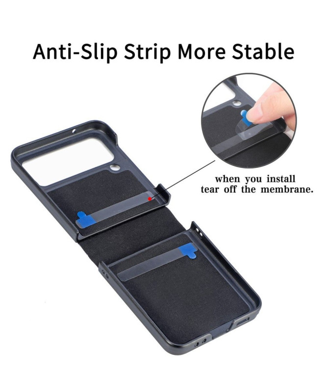 Coque Samsung Galaxy Z Flip 3 5G effet cuir lignes géométriques