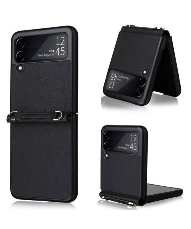 Coque Samsung Galaxy Z Flip 3 5G Simili Cuir à Cordon