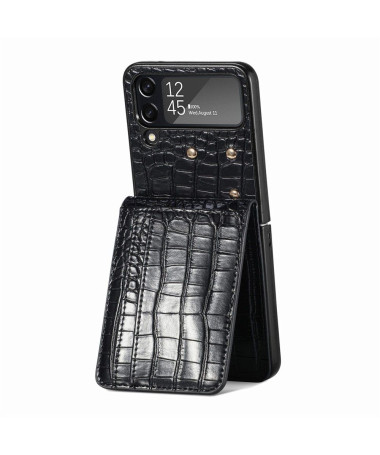 Coque Samsung Galaxy Z Flip 4 effet cuir texture peau de crocodile