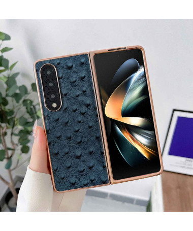 Coque Samsung Galaxy Z Fold 4 Cuir Effet Peau D'Autruche