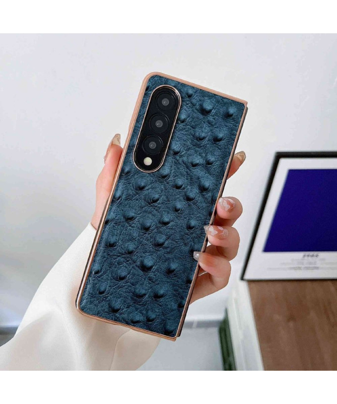 Coque Samsung Galaxy Z Fold 4 Cuir Effet Peau D'Autruche