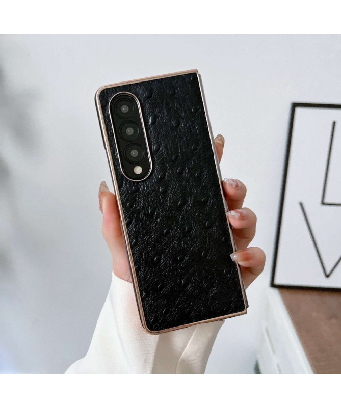 Coque Samsung Galaxy Z Fold 4 Cuir Effet Peau D'Autruche