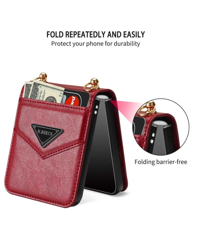 Coque Samsung Galaxy Z Flip 4 N.BEKUS Porte-Carte à Sangle