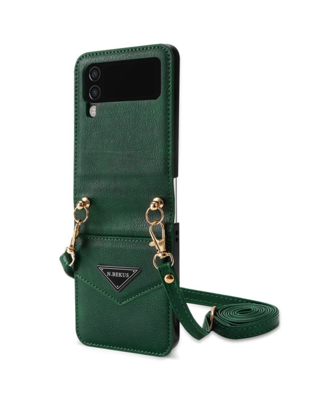 Coque Samsung Galaxy Z Flip 4 N.BEKUS Porte-Carte à Sangle