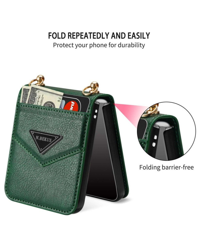 Coque Samsung Galaxy Z Flip 4 N.BEKUS Porte-Carte à Sangle