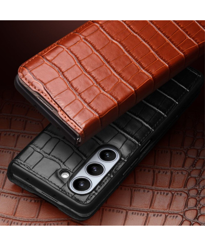 Étui Samsung Galaxy Z Fold 5 en Cuir Véritable à Texture Crocodile
