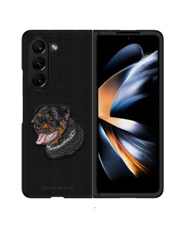 Coque Samsung Galaxy Z Fold 5 Motif Chien Brodé