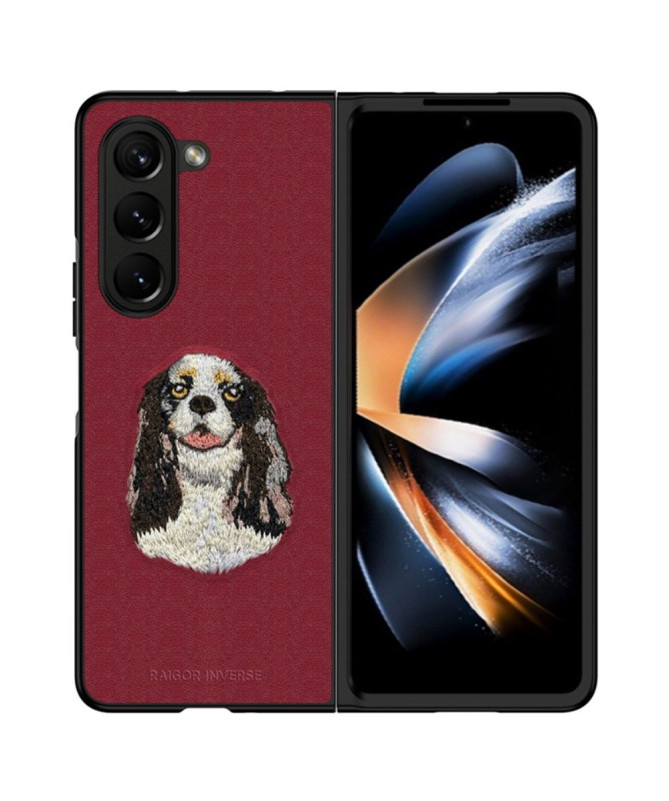 Coque Samsung Galaxy Z Fold 5 Motif Chien Brodé