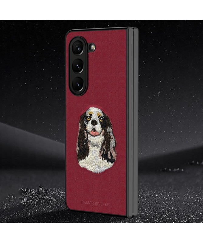 Coque Samsung Galaxy Z Fold 5 Motif Chien Brodé