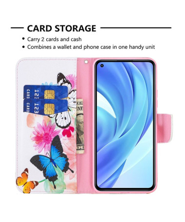 Housse Xiaomi 11 Lite 5G NE / Mi 11 Lite / Lite 5G papillons et fleurs colorées