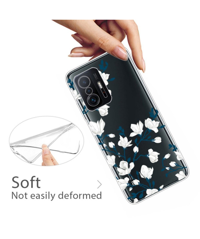 Coque Xiaomi 11T / 11T Pro fleurs blanches