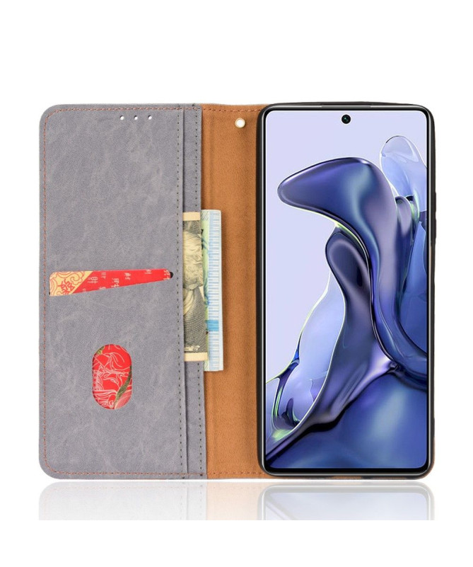 Housse Xiaomi 11T / 11T Pro flip cover simili cuir rétro