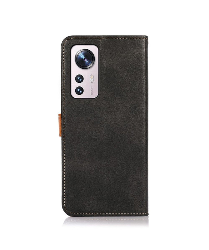 Housse Xiaomi 12 Pro KHAZNEH Bicolore simili cuir