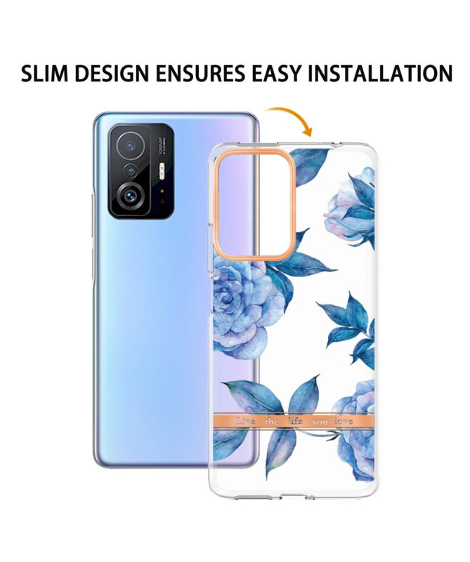 Coque Xiaomi 11T / 11T Pro Pivoine bleu