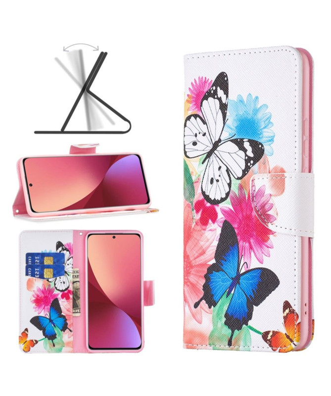 Housse Xiaomi 12 / 12X papillons et fleurs colorées