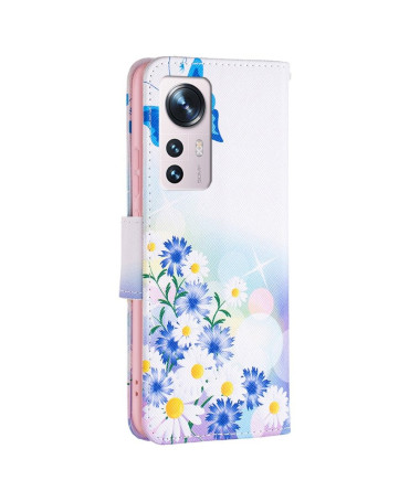 Housse Xiaomi 12 / 12X papillon et marguerites