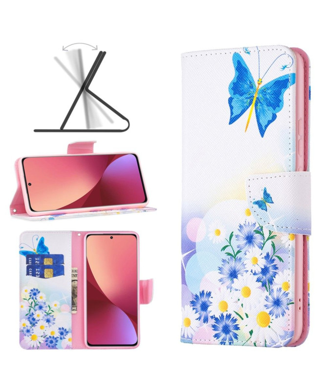 Housse Xiaomi 12 / 12X papillon et marguerites