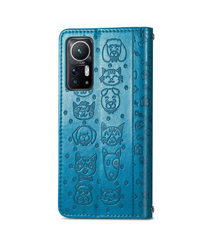 Housse Xiaomi 12 / 12X effet cuir animaux en relief