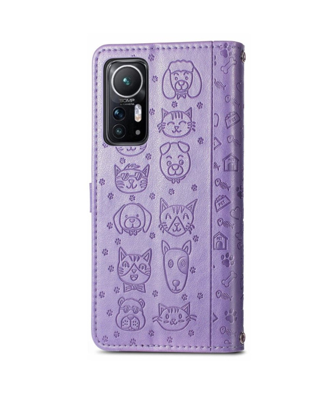 Housse Xiaomi 12 / 12X effet cuir animaux en relief