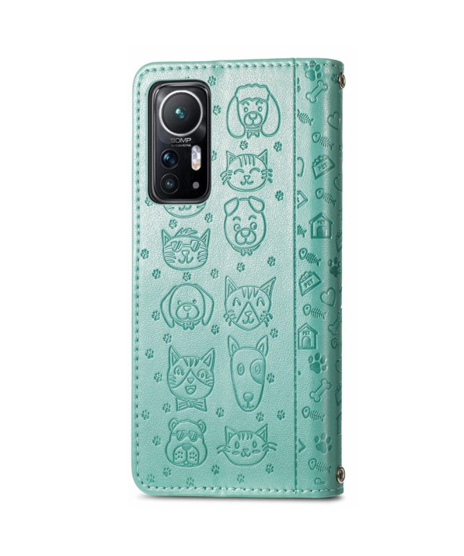 Housse Xiaomi 12 / 12X effet cuir animaux en relief