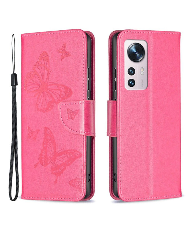 Housse Xiaomi 12 / 12X papillons fonction support